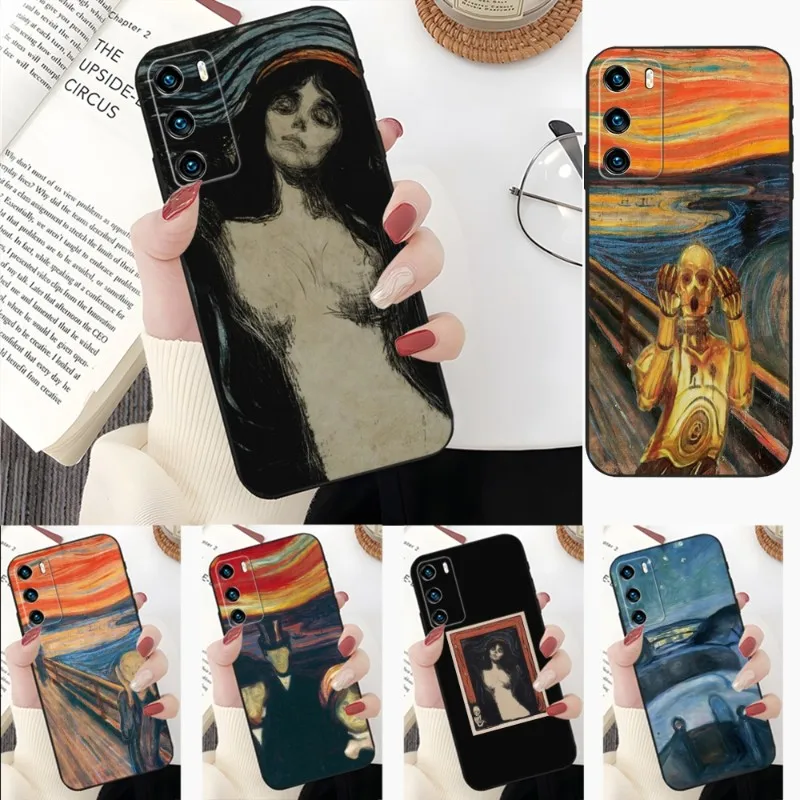 Munch Vintage Oil Painting Fine Art Phone Case For Honor 50 50Pro 30 20 10 I Pro S SE V40 V30Pro V20 V9 V8 X30 X20 X10 X10Max