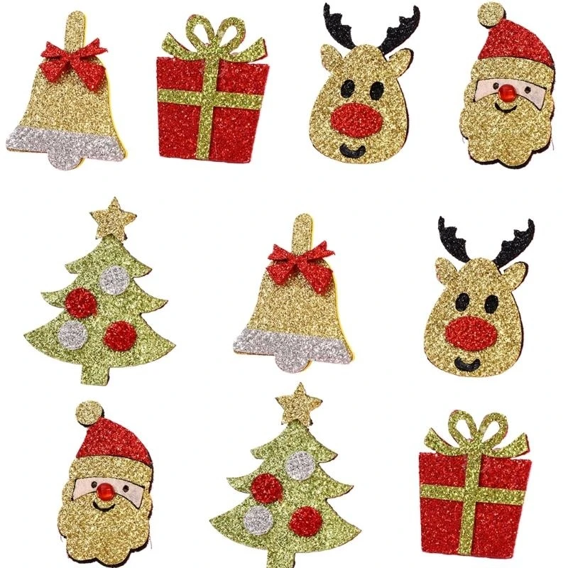 

Ремесла мультфильм блеск рождественские аппликации Santa Appliques ручной хвостики