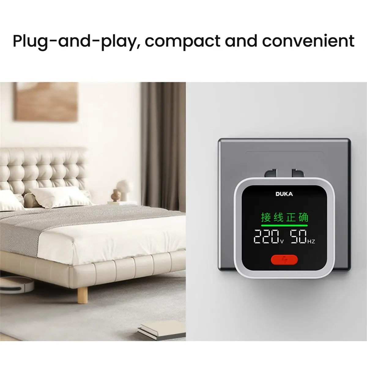 E@MB*RA*aCE^HAPPYa DUKA ATuMan ST2 Socket Tester Smart Socket Detector with LCD Backlit Display Plug Tester Breaker Finder EU Pl