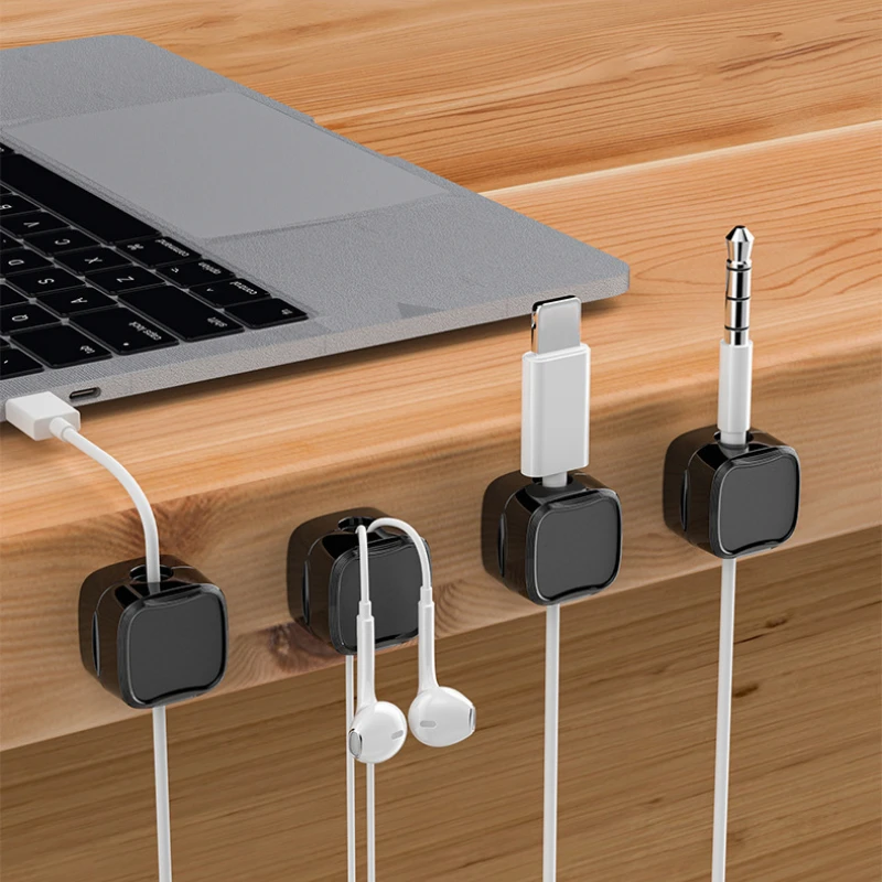 Magnetic Desktop Wire Manager Wire Suspension Fixture Wire Organizer for Office Desktop Management Car Charging Cable Storage