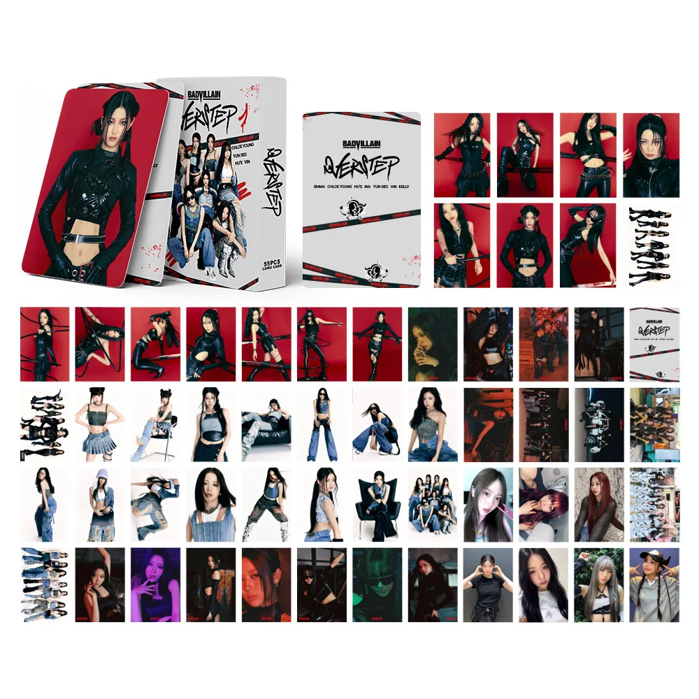 55Pcs/Box Kpop BADVILLAIN Album Photocard High Quality HD Photo Double Sides Printing Korean Style LOMO Card Fan Gift