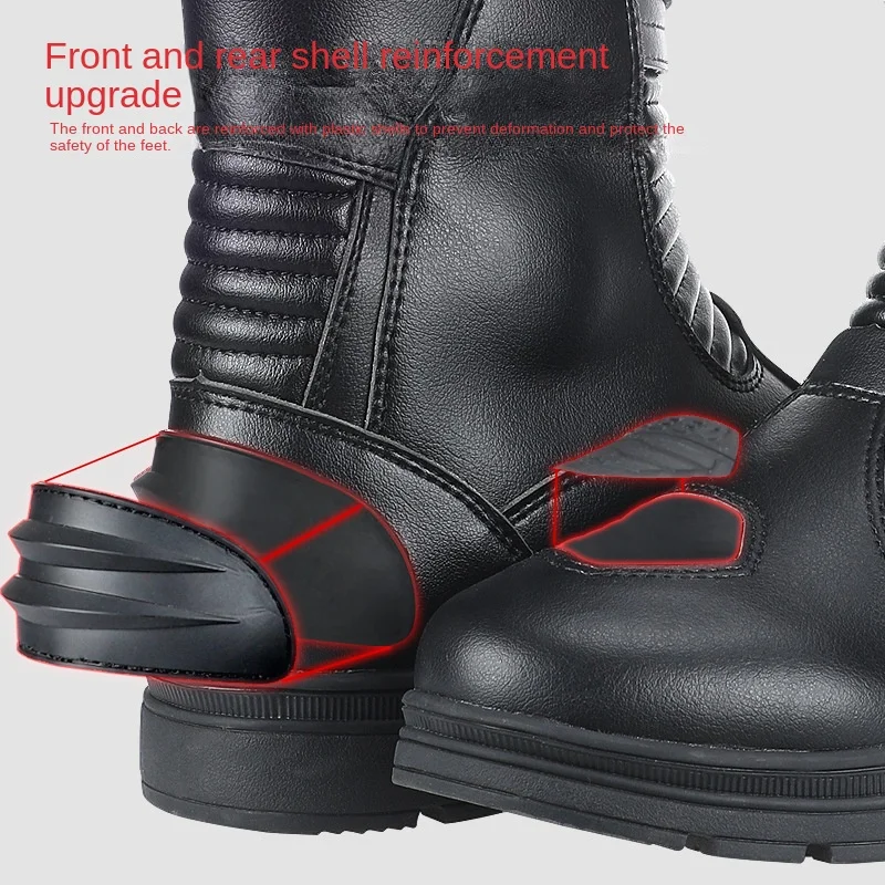 Motorcycle Boots Men\'s Waterproof Wear-resistant Breathable Road Motorcycle Shoes Long-distance Cycling Anti-fall Shoes