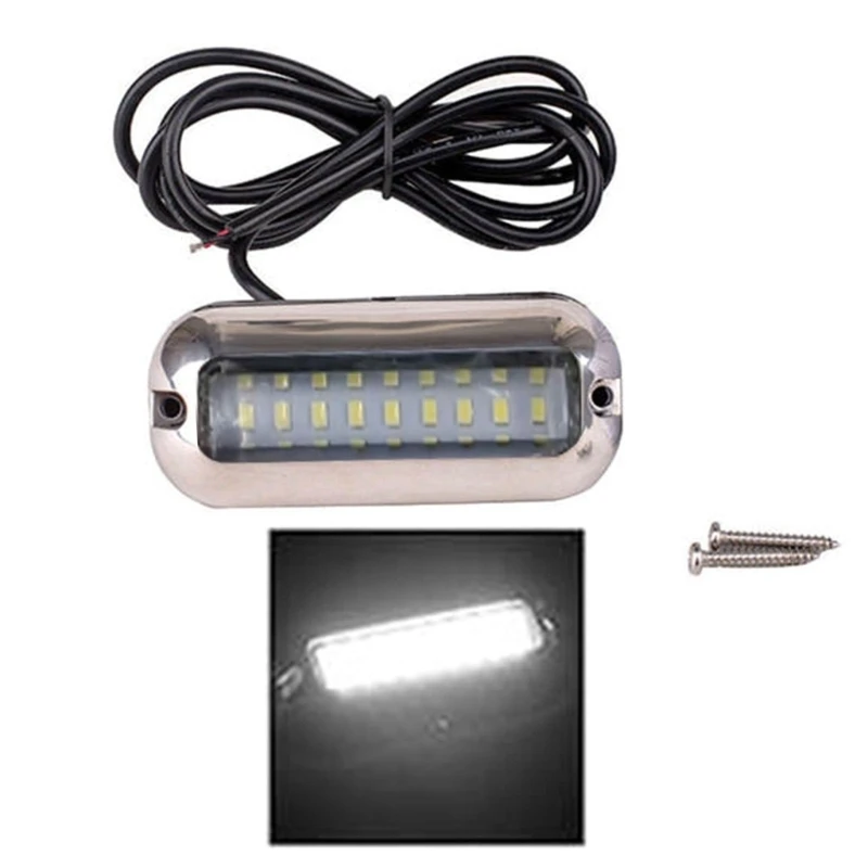 Boat Navigation Light 50W 27 LED Underwater Pontoon Marine Boat Transom Light IP68 Waterproof LED Ship Beam Light