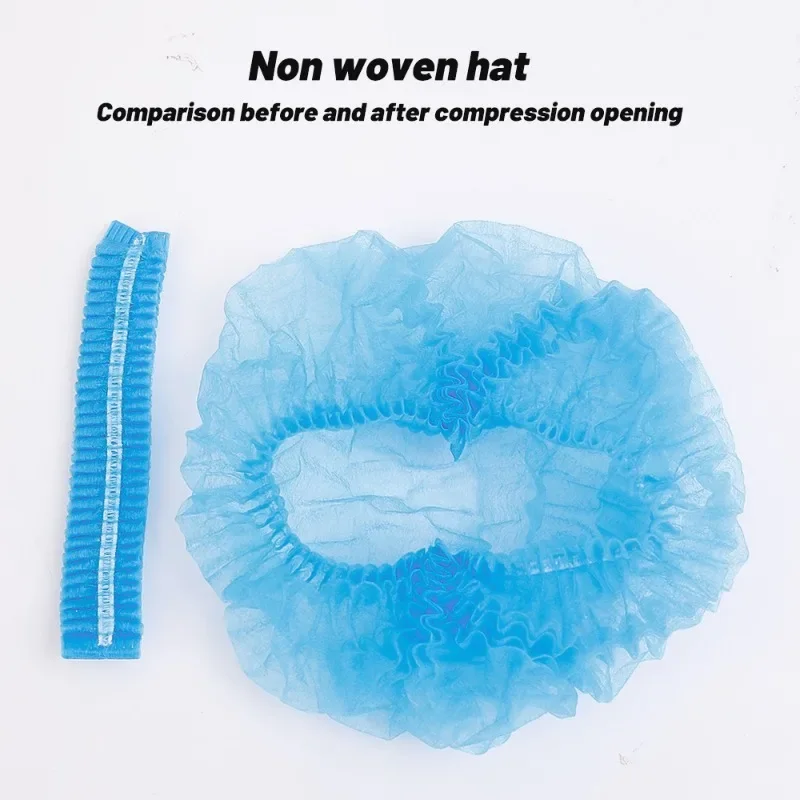 100/50PCS Disposable Sterile Work Cap Non Woven Fabric Hat Cooking Chef Cap Work Wear Hair Salon Beauty Kitchen Accessories