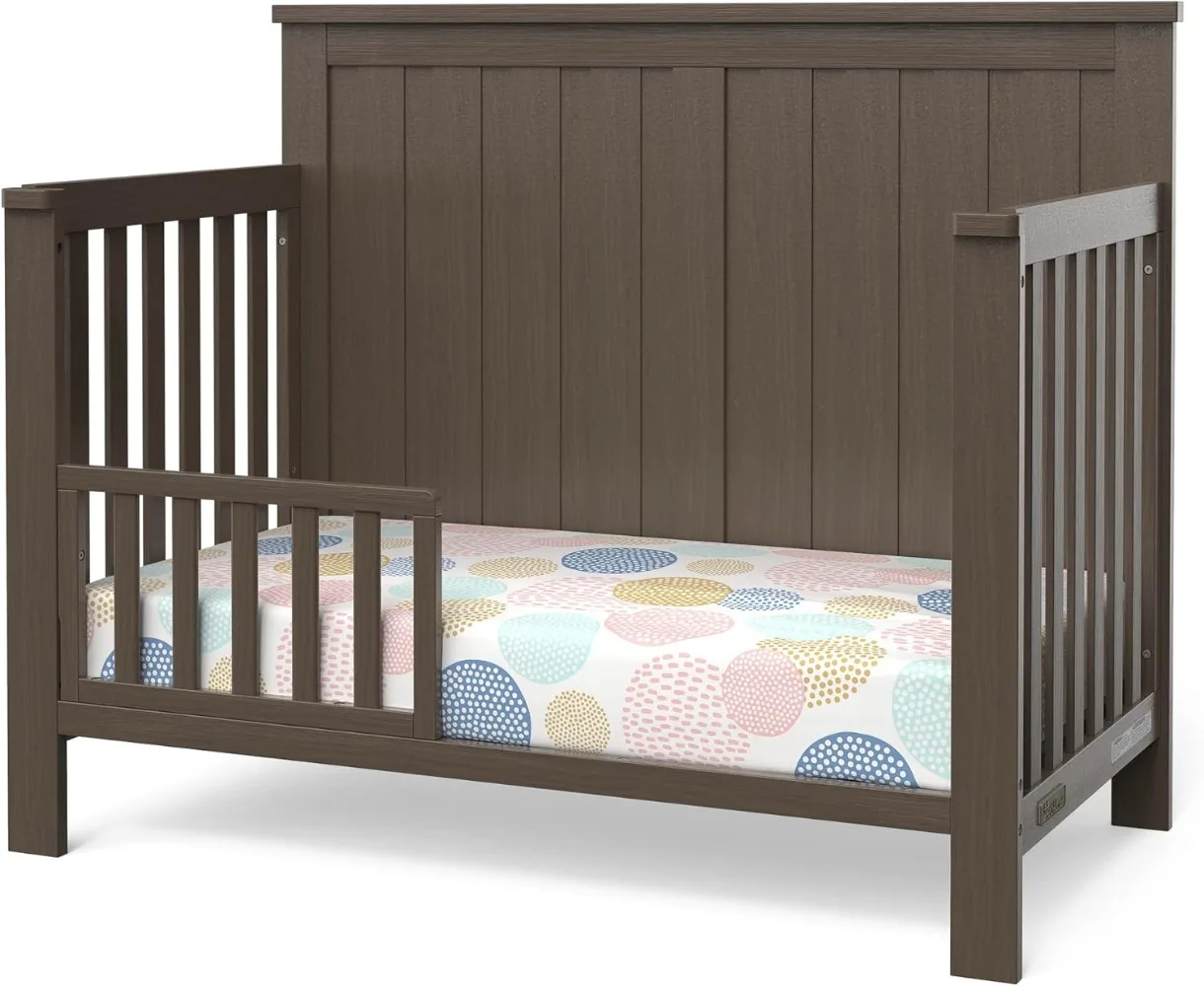 Calder 4-in-1 Convertible Crib, Baby Crib Converts to Day Bed, Toddler Bed and Full Size Bed, 3 Adjustable Mattress Positions