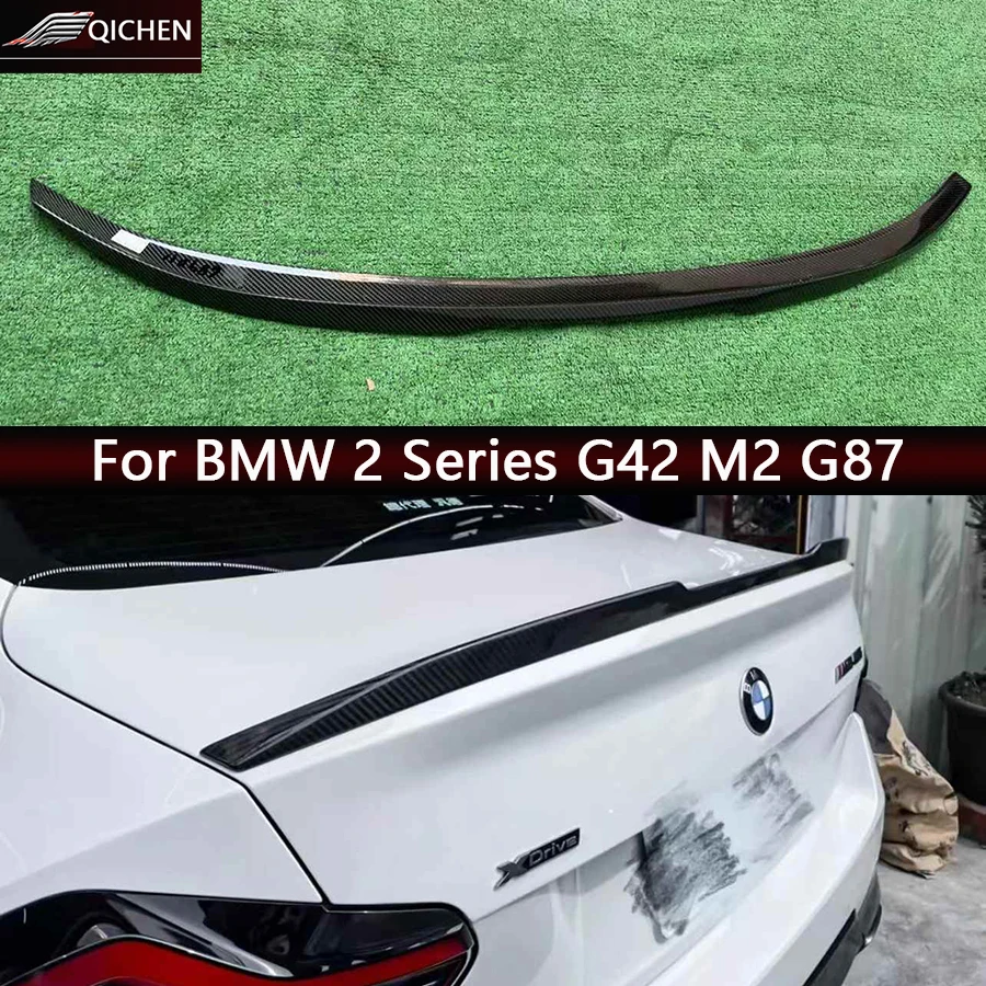 

For BMW 2 Series G42 M2 G87 M240 Carbon Fiber Tail fins Rear Trunk Spoiler Guide Wing Diverter VS Style Car Accessories body kit