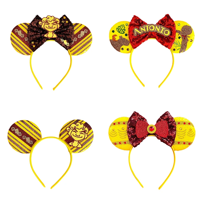 

Encanto Ears Headbands Women Disney Hairband Girls Yellow Butterfly Hair Band Kid Sequins Bow Headwear Baby Anime Hairband Gifts