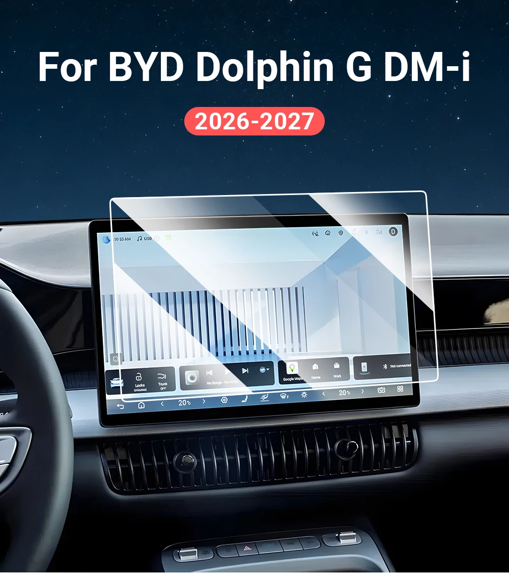 Für BYD Dolphin G DM-i 2026 2027 10,1/12,8 Zoll gehärtete Schutzfolie für Auto-GPS-Navigationsdisplay, Zubehör. – Detail 1