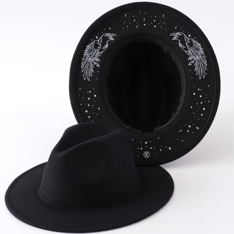 New personalized and versatile top hat wide-brimmed unique printed