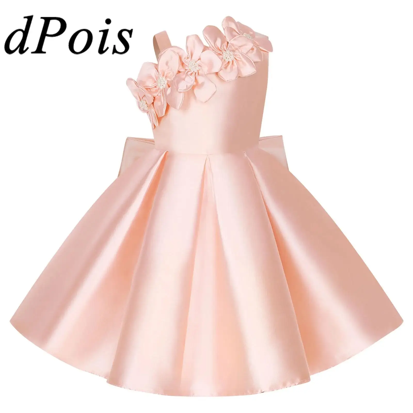 

Elegant Girl Party Gown Sleeveless Applique Bowknot Vestidos Kids Girls Dresses for Roleplay Costumes Birthday Princess Dress