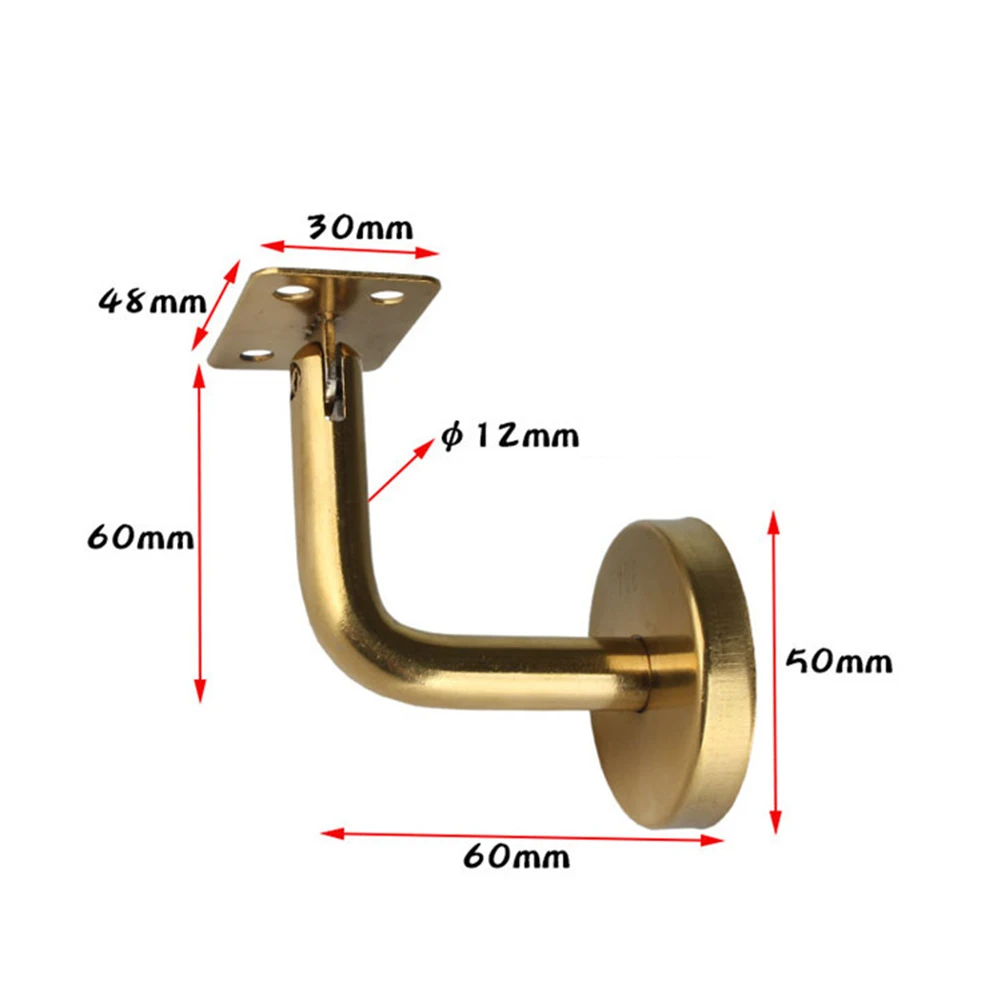 Golden Handrail Bannister Support Bracket, Made of Stainless Steel, Enhances the Aesthetic Appeal of Your Stair Rail, 5pcs Set