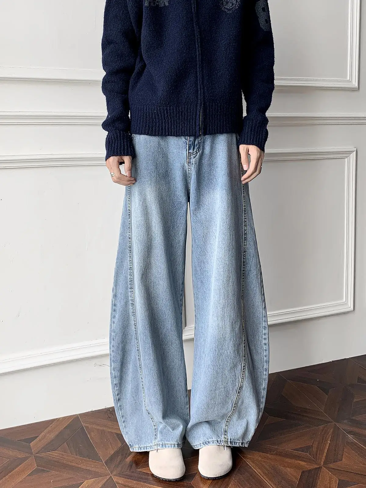 

Мужские джинсы Cleanfit с широкими штанинами, прямого кроя, свободные, повседневные, молодежные, из денима