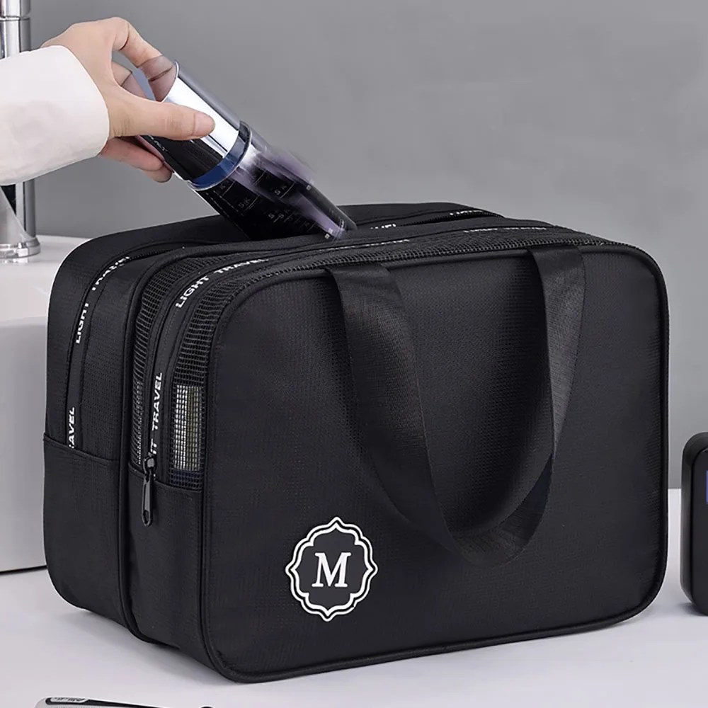 1pc dry wet separation double-layer travel storage waterproof portable large capacity makeup bag for both men and women