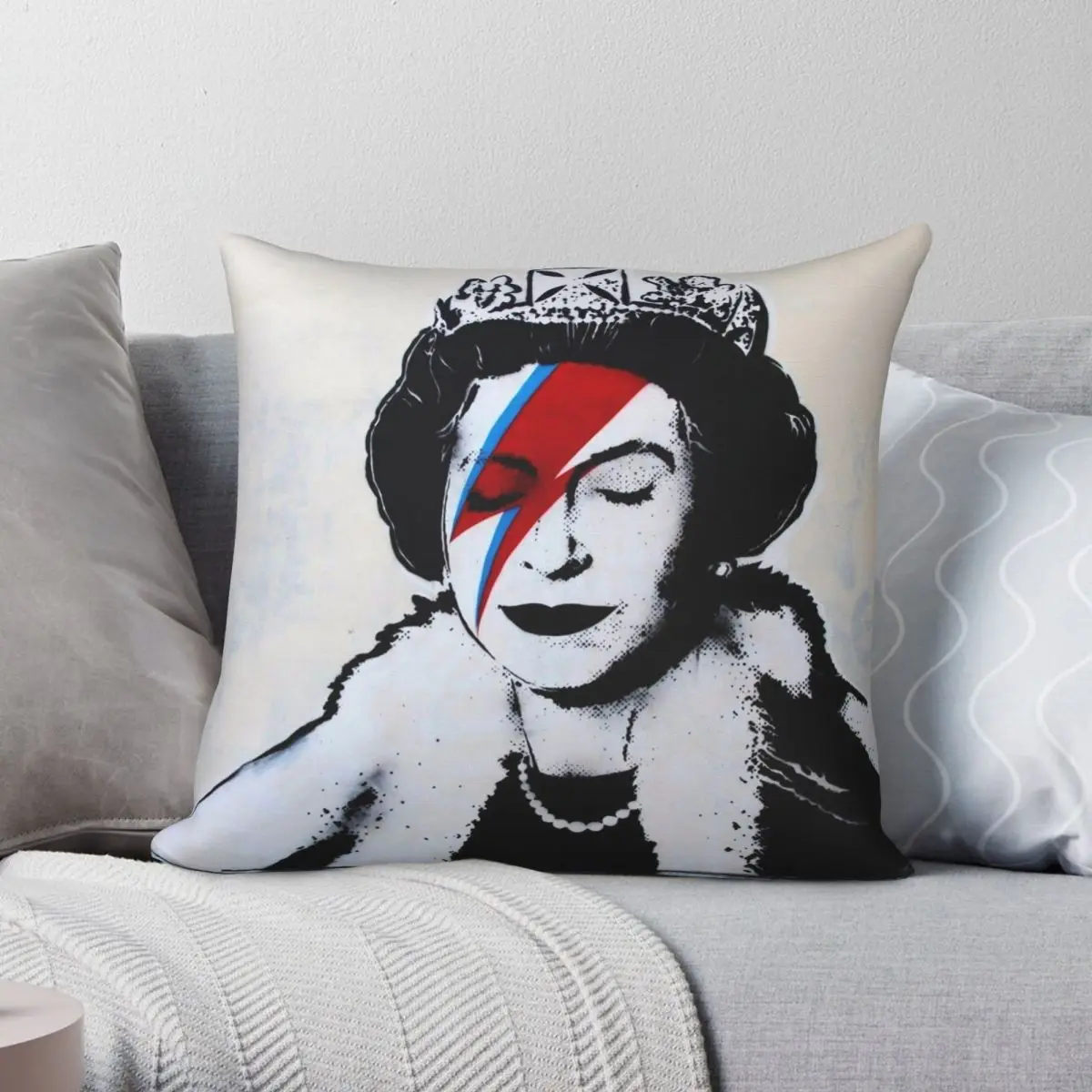 Banksy Queen Square Pillowcase Polyester Linen Velvet Pattern Zip Decorative Throw Pillow Case Home Cushion Case 18