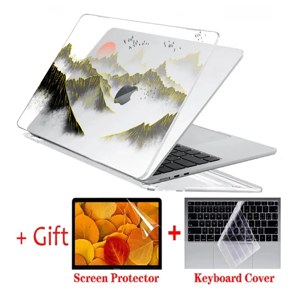 

2025 Новый чехол для ноутбука Macbook Pro 14, чехол M4 для Macbook Air M2 13,6 15, чехол для Mac Book M1 M3 Chip Pro 16 13, аксессуары для крышек