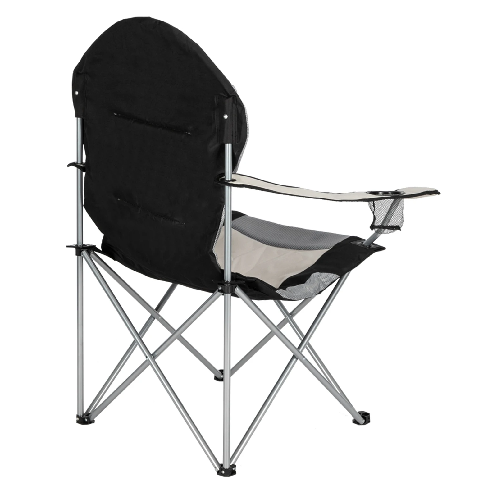 Silla de Camping mediana, silla plegable de pesca, color negro y gris