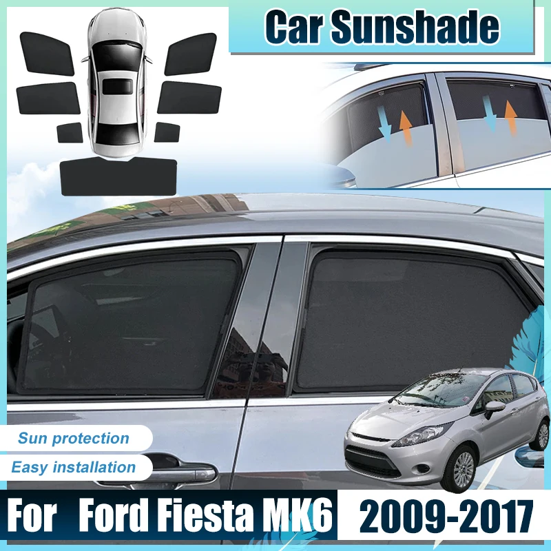 

For Ford Fiesta MK6 Accessories Mark VI B299 MK7 5-door Hatchback 2009-2017 Car Window Net Sun Shade Cover light Shield Parasol