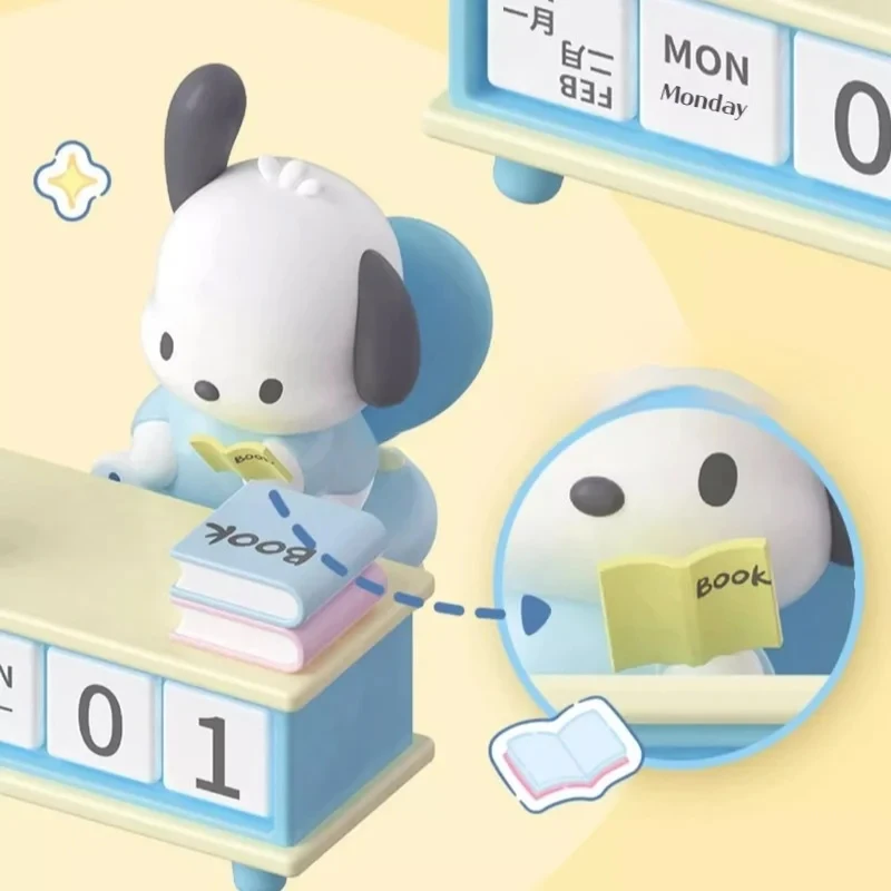 MINISO Sanurgente-Calendrier de bureau pour enfants, ornements de la série, chien Pacha mignon, Kuromi Pochacco, ornements brittop, jouet cadeau