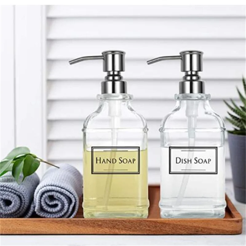 Soap Bottles Boday Shampoo Lotion Container Glass 300ml 550ml Storage Dispenser