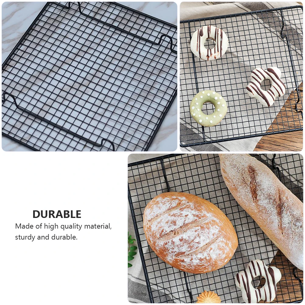 

Baking Cooling Rack Black Wire Nonstick Stainless Steel Drying Rack for Cake Cookies Muffins Pastry Kitchen Helper Smoker