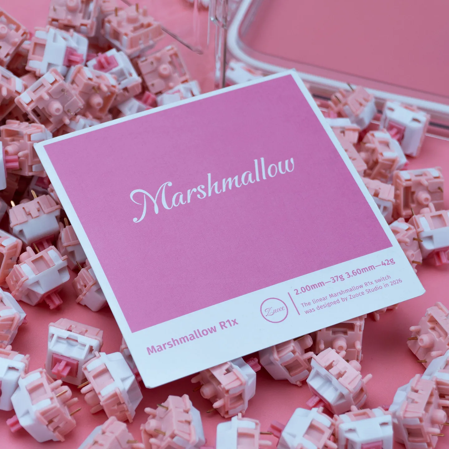 Marshmallow R1X Switch 37g Linear Pre-Lubed 5 Pins HotSwap UPE Stem Switches For Mx Mechanical Keyboard 기계식 키보드 축