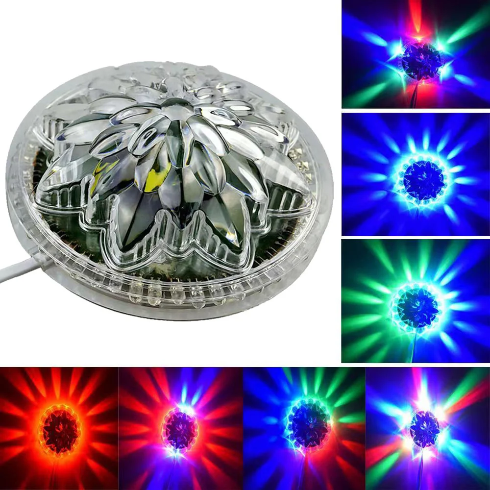 EU/US/USB Powered Colorful Stage Lamp 48 Leds Indoor Party Atmosphere Decoration Transparent Shell for KTV,Bar,Disco