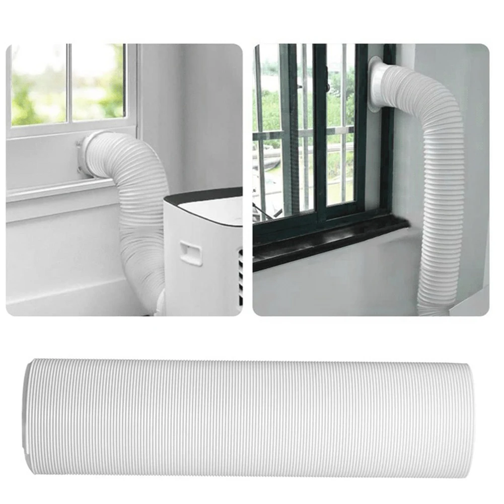 Tubo de manguera de escape de acondicionador Flexible portátil de 1,5/2M, interfaz de conector de manguera de tubo de escape de 13/15cm para aire acondicionado móvil