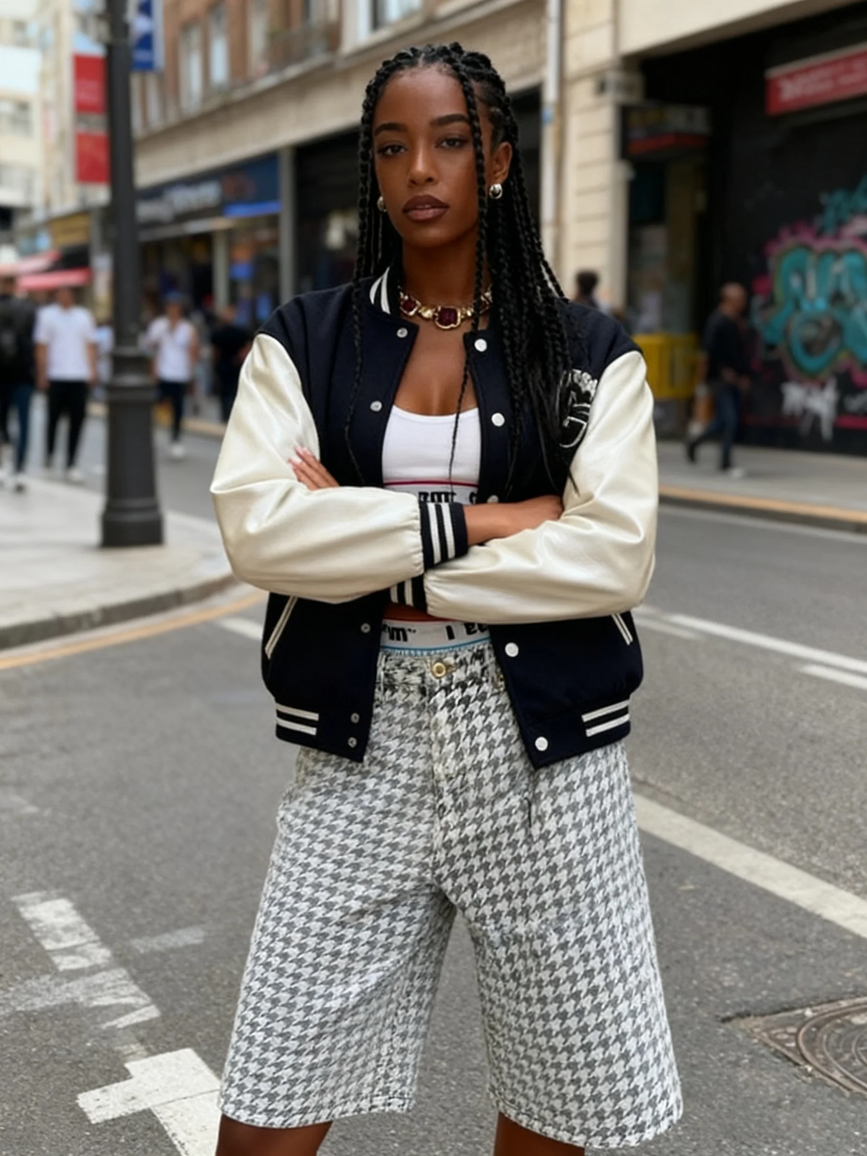 

Cutenew Contrast Baseball Jacket Woman Leather Hipster Patchwork Full Sleeve Casual Sporty Single-Button Varsity Uniform Coat