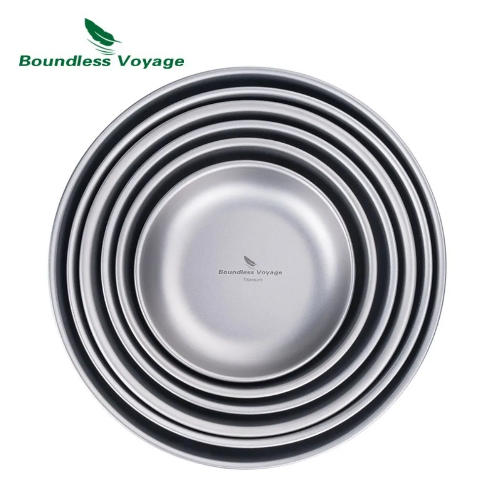 

Boundless Voyage Titanium Camping Plate Round Ultralight Dipping Sauce Dish Portable Tableware Backpacking Dinner Plate