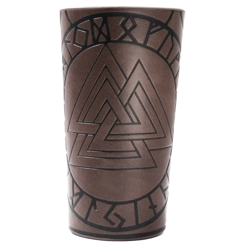 77HC Leather Gauntlet Wristband Medieval Bracer Adjustable Armband Arm Guard for Hip for pop Young Peopl