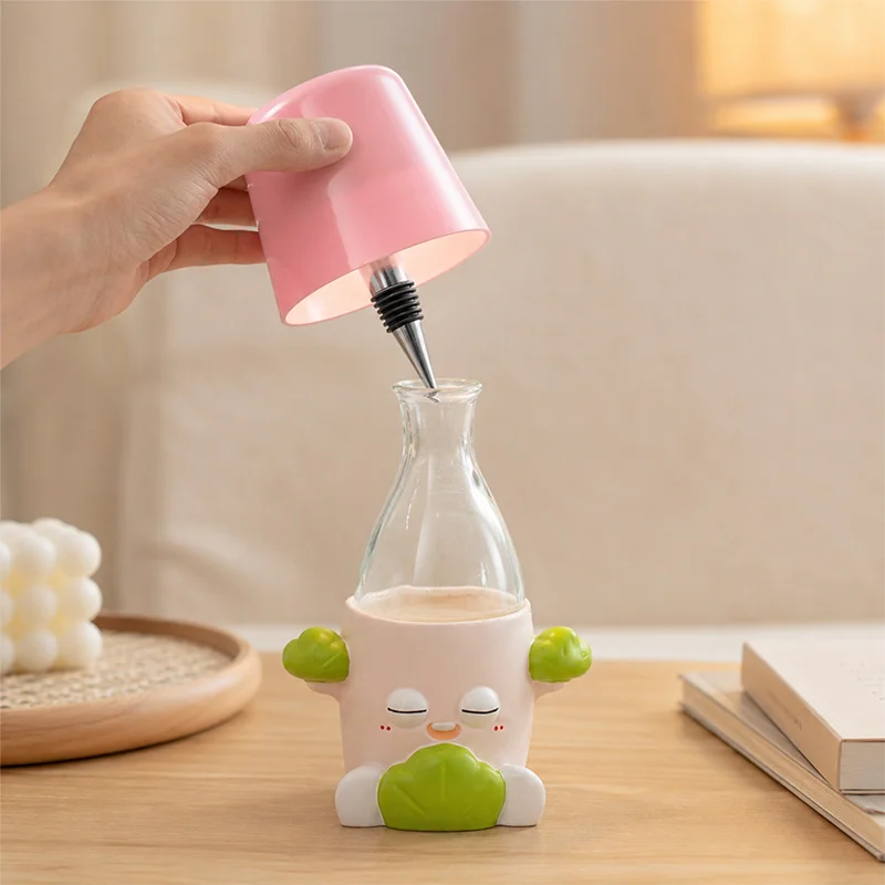 Cute Cartoon USB Rechargeable Night Light Removable Decor Lamp ABS Resin Tabletop LED Light for Bedroom Living Room Gift