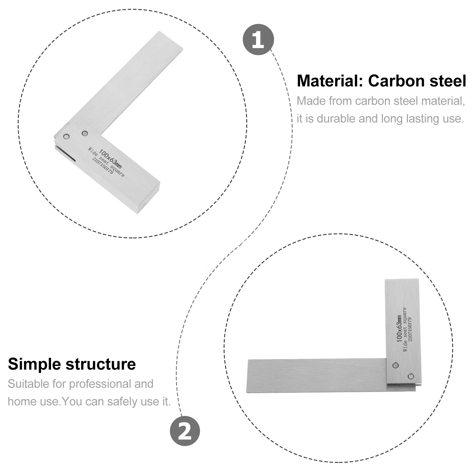 

L shape Right Angle Ruler Durable Carbon Steel Measuring Tool for Woodworking DIY Professional Home Use Carpenter Square