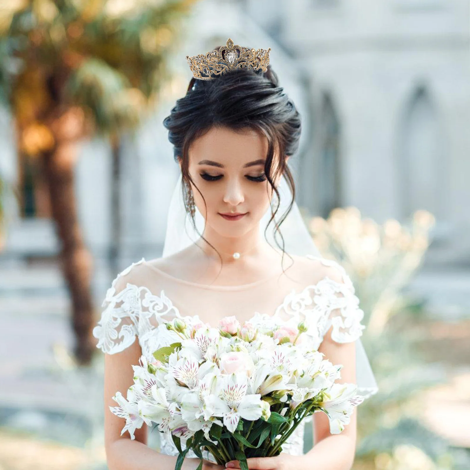 

Свадебная хрустальная корона со стразами, повязка для волос невесты, удобный головной убор, обруч для волос принцессы, головной убор невесты
