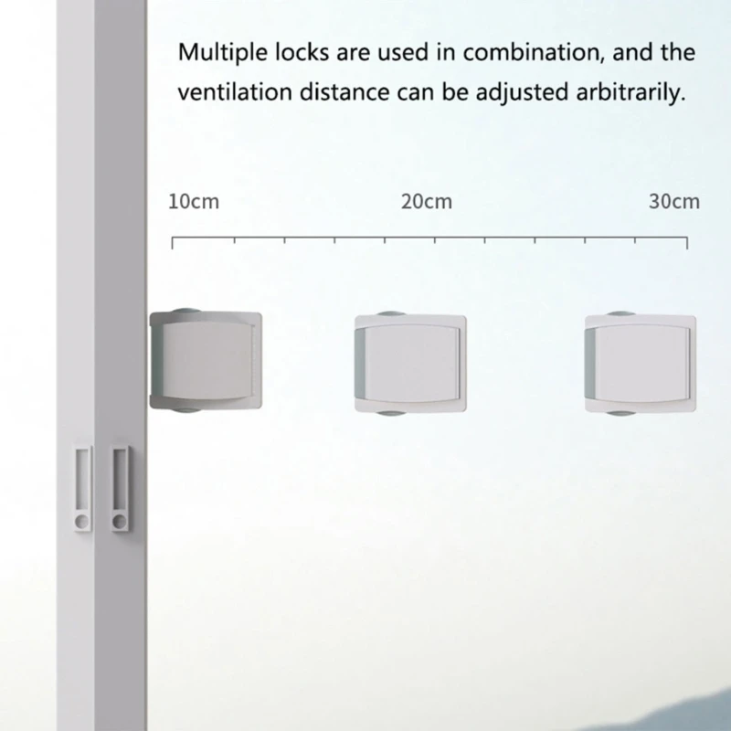 Sliding Glass Door Window Locks with Adhesive Back for Baby Security Dropship