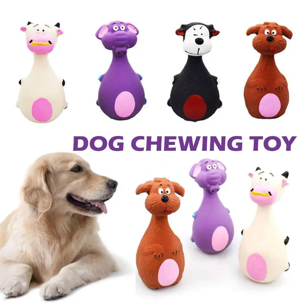 Sound Squeaky Dog Latex Toys Elephant Cow Animal Chew Pet Rubber Vocal Toys For Small Large Dogs Bite Resistant Interactive X8n8