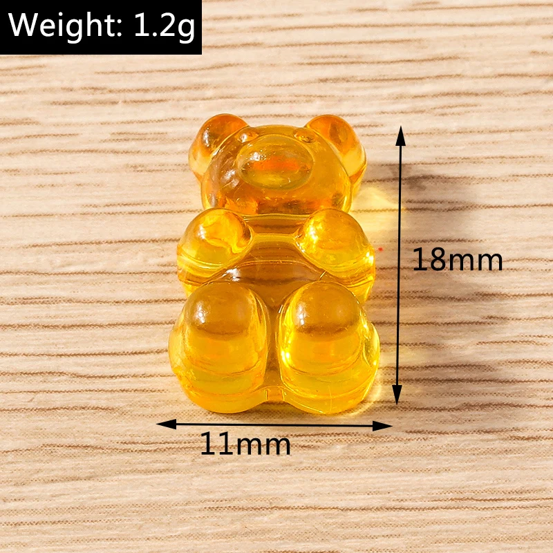 Tusember 20 Stück Niedliche transparente farbige Acryl-Bärenperlen, süße Gummibärchen, DIY-Halskette, Armband, Ohrringe, Schmuckherstellung, Geschenke – Detail 2