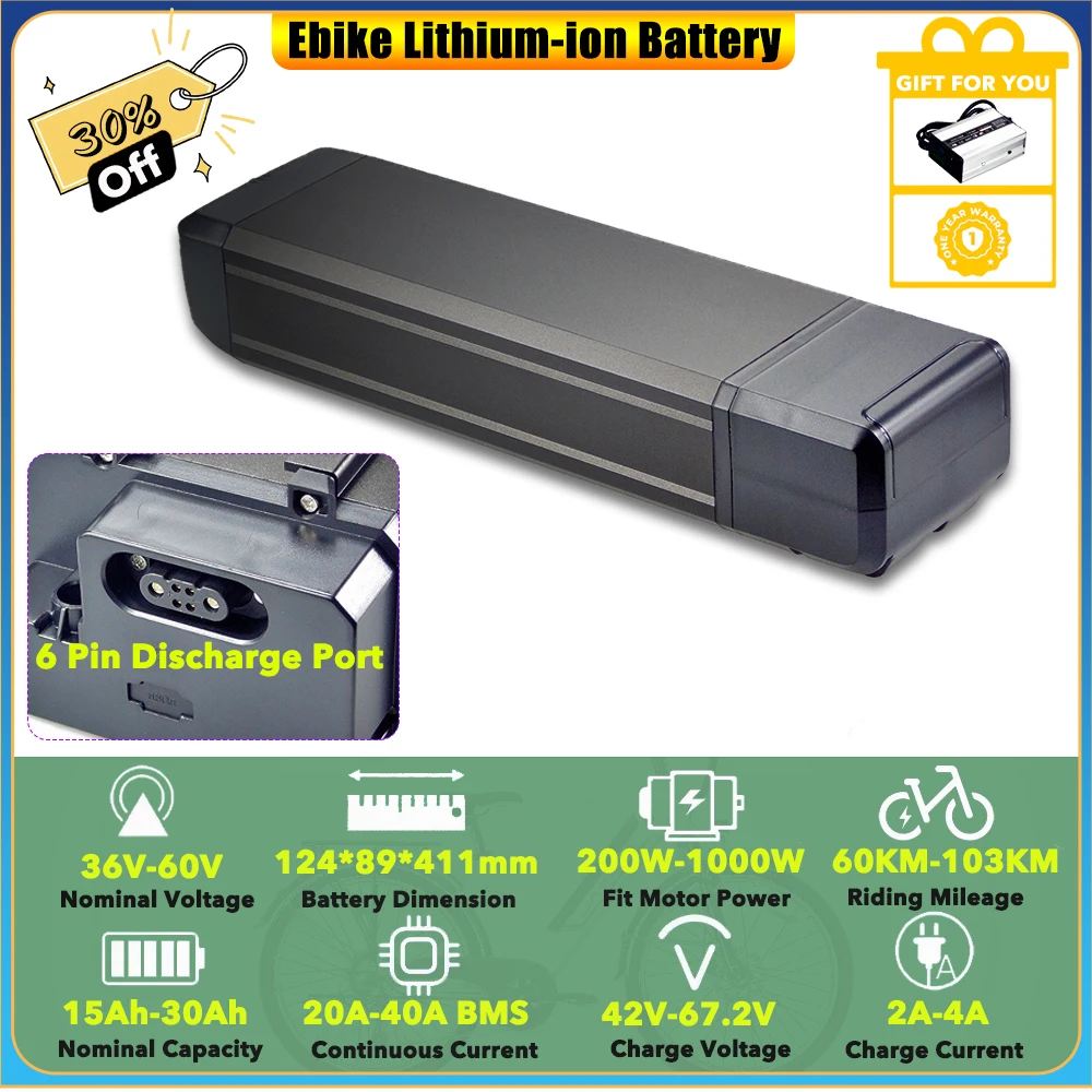 الأمتعة الليثيوم 48 فولت 52 فولت 20 أمبير 25 أمبير بطارية حامل الرف الخلفي 500 واط 750 واط 1000 واط أرييل رايدر أشيب Ebike دواسة CORE 2.0 AWD Ebike #1