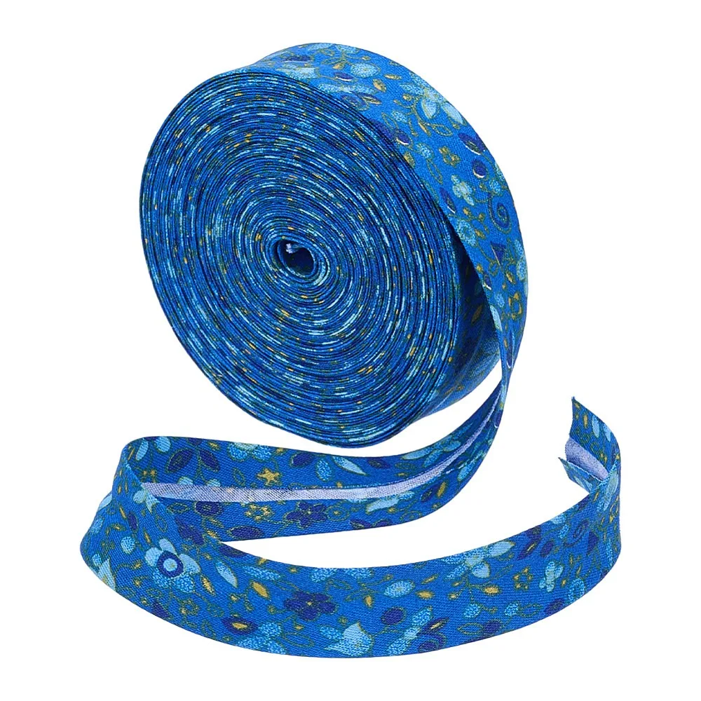 Cotton Flower Ribbon for Gift Wrapping Hair Accessories Craft Cornflower Blue 7/8 inch(21mm) 10.94 Yards(10m)/Roll