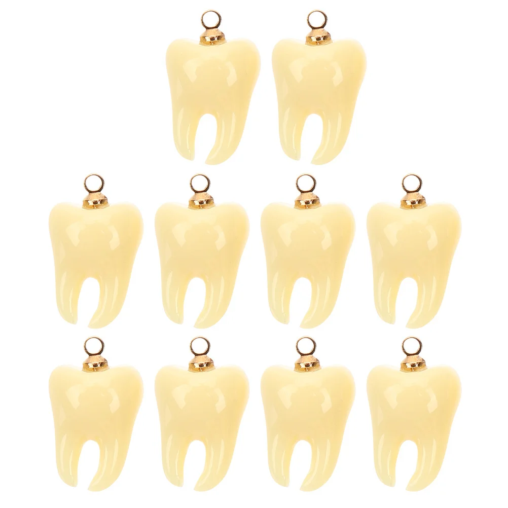 

10Pcs Teeth Jewelry Charms Resin Realistic Small Teeth Pendants DIY Necklace Bracelet Keychain Making Accessories Decorative