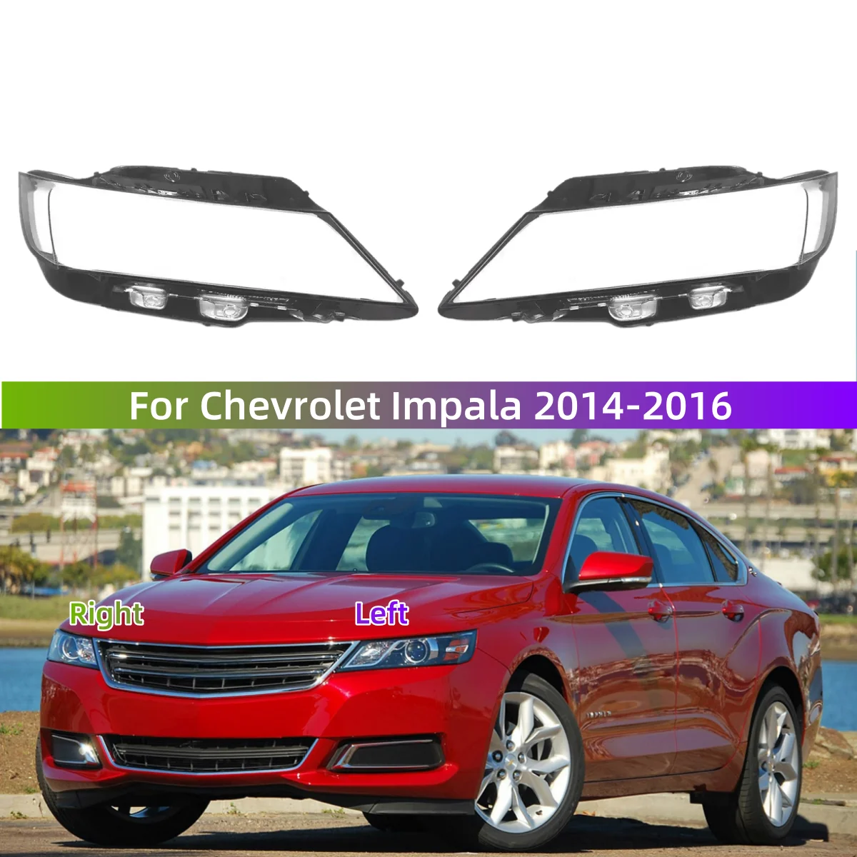 

For Chevrolet Impala 2014 2015 2016 Auto Accessory Headlight Lens It has good transparency and light transmission
