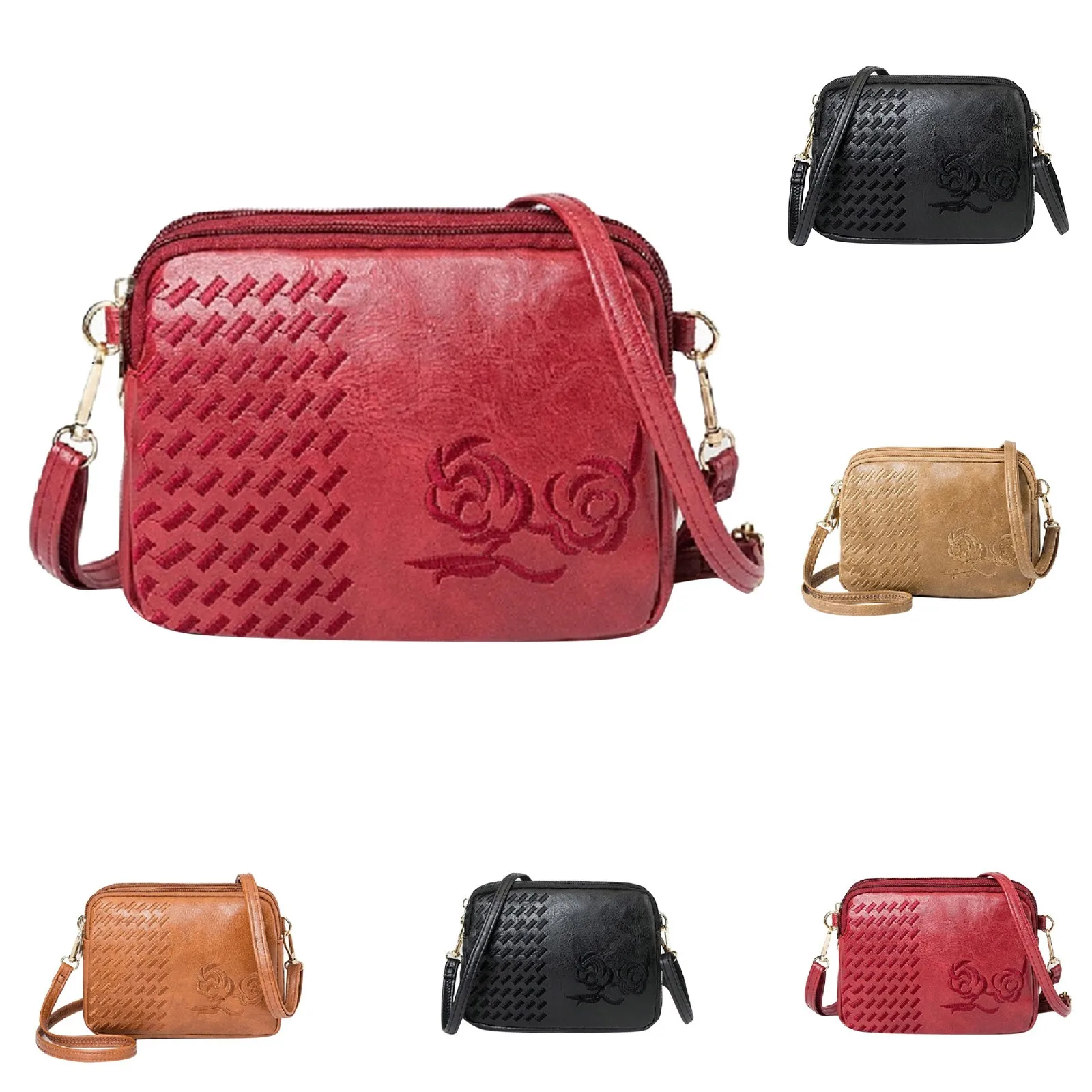 

Милая модная женская сумка через плечо, многофункциональные женские сумки через плечо с вышивкой на молнии и несколькими карманами для мужчин