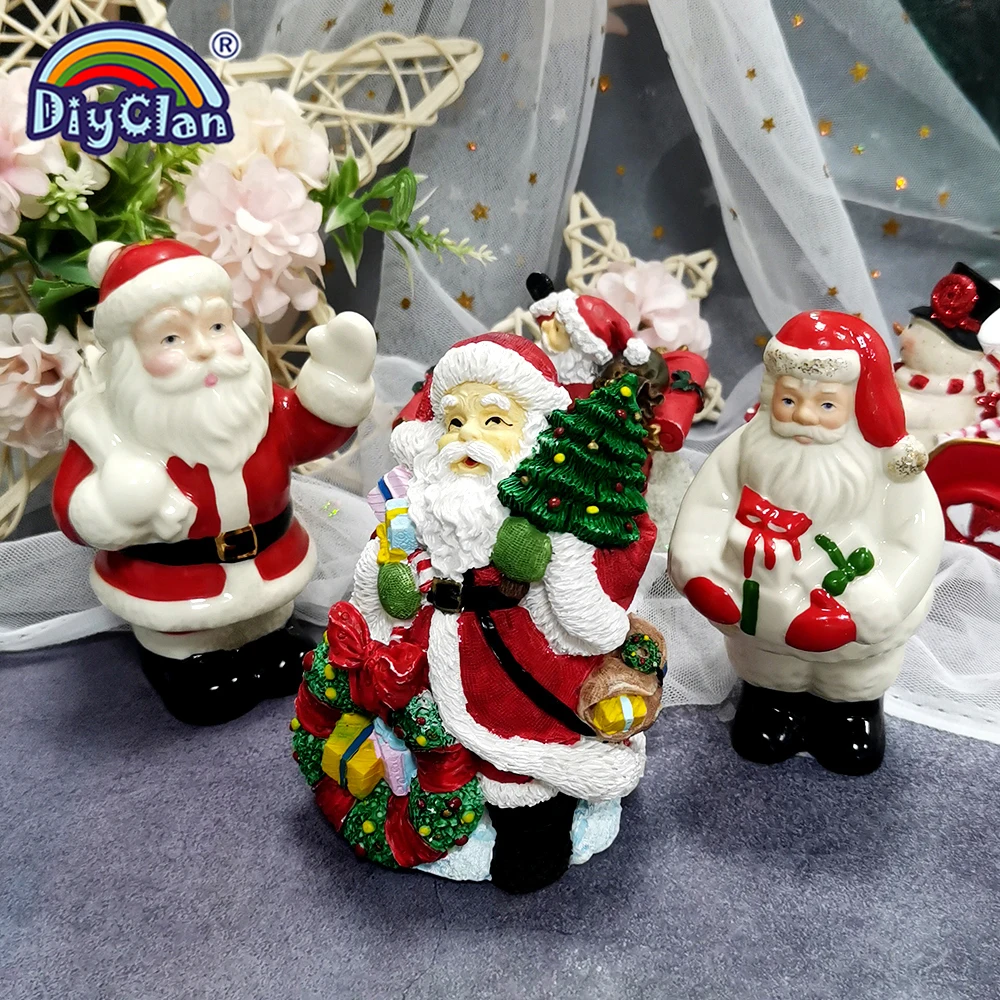 Papai noel silicone vela molde diy vela aromaterapia concreto gesso resina forma artesanato ferramentas para decoração de casa natal