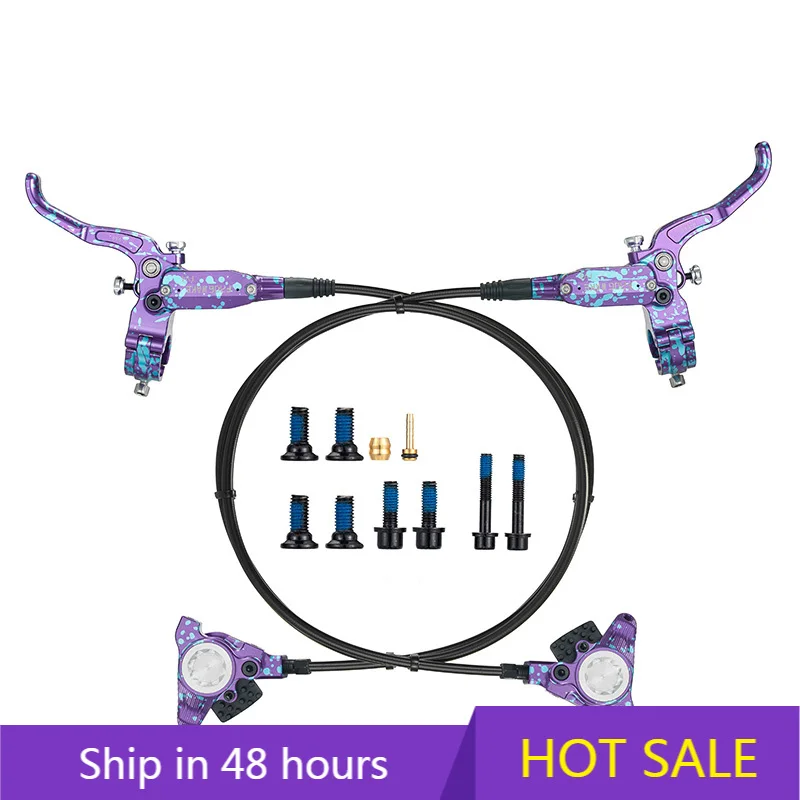 

YTYIN FV2-R3 Mountain Bike Oil Brake Dual Disc Cycle Racing Hydraulic Brake Kit Bicycle Bike Parts 4 Piston Mtb Hydronic Brake