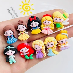 10 Pcs New Mini Kawaii Cartoon Princess Series Resin Scrapbook Diy Jewelry Hairpin Headrope Decoration parts