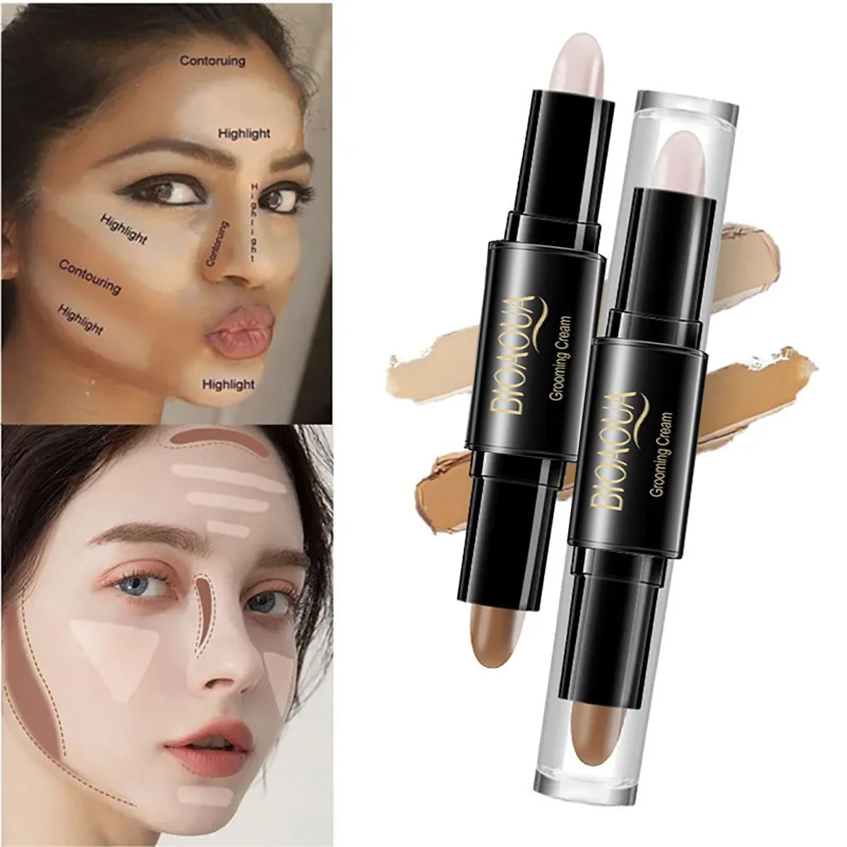 Crème de base de maquillage professionnelle pour femme, correcteur de visage, contour du visage, bronzant, beauté, cosmétiques, haute qualité