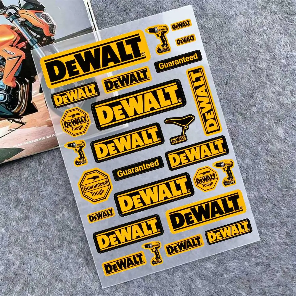 Adesivos refletivos para motocicletas Dewalt, aviso de segurança 3M à noite no escuro para capacetes de scooter