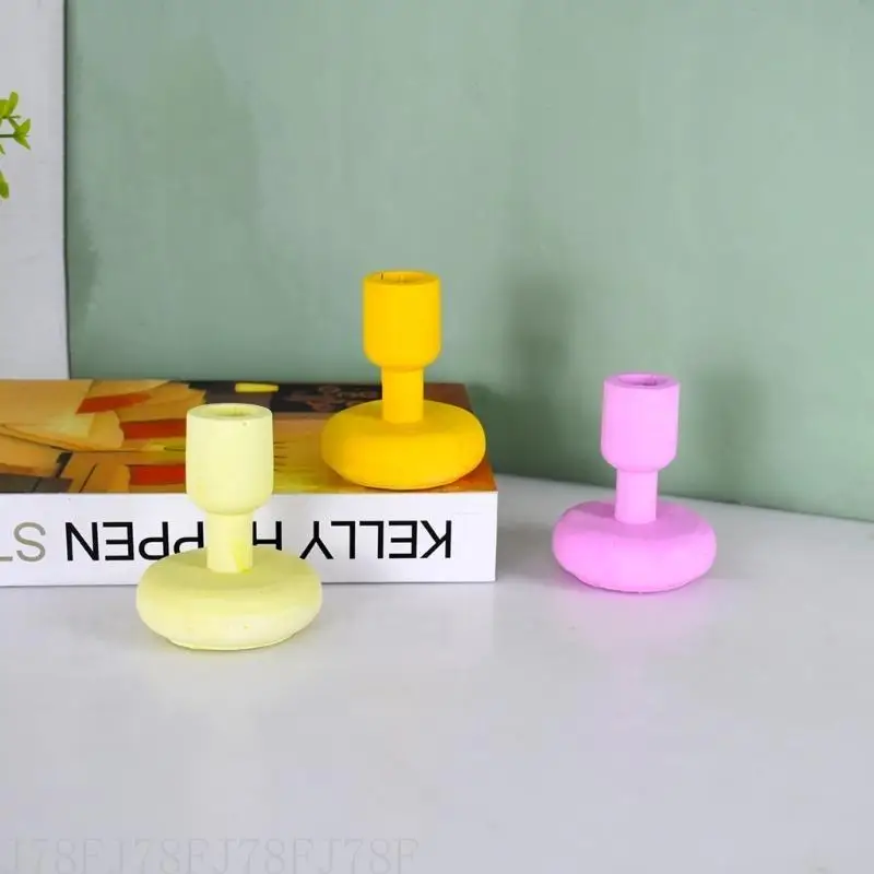 

J78F Wineglass Candlestick Silicone Molds Epoxy Casting DIY Trinket Container Holder Home Table Mold Romantic Decor