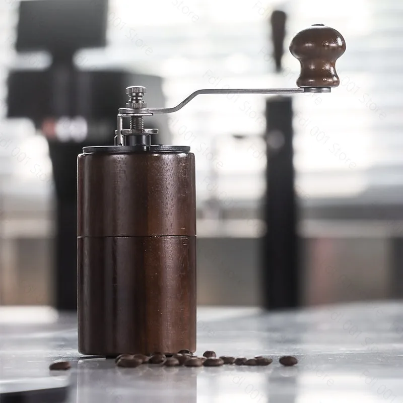 Manual Coffee Bean Grinder - Wooden Hand Crank Walnut Milling Tool for Household Use