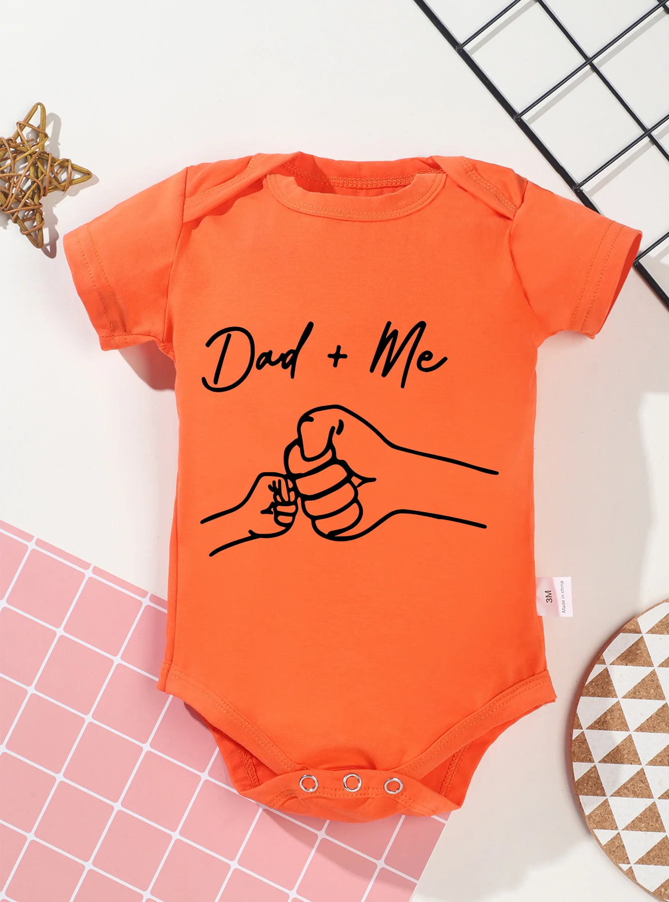 Clothes Rompers Dad and Me Printing Trendy Short Sleeve Bodysuit Newborn Infant Toddler Baby Girl Boy Jumpsuit High Quality