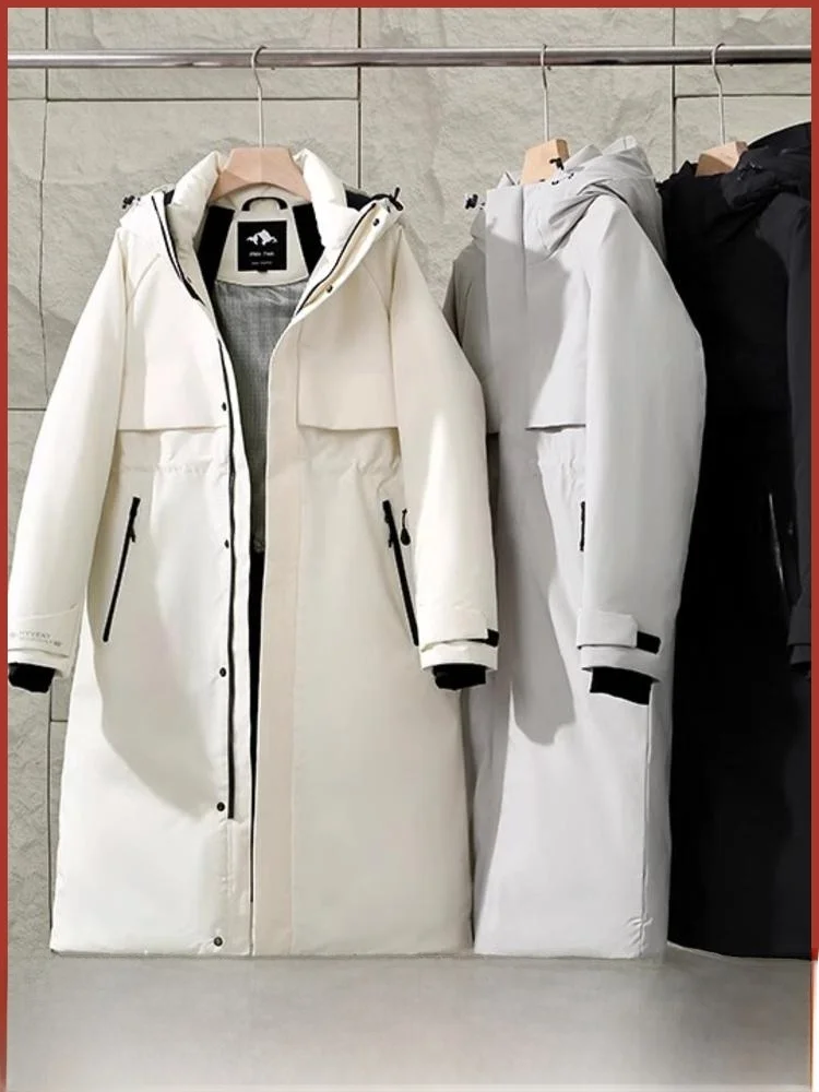 

Ding u Import Export 90 Goose down Long Hooded Ultra Cold Resistant Women's Puffer Jaet Windproof Waterproof All Weather